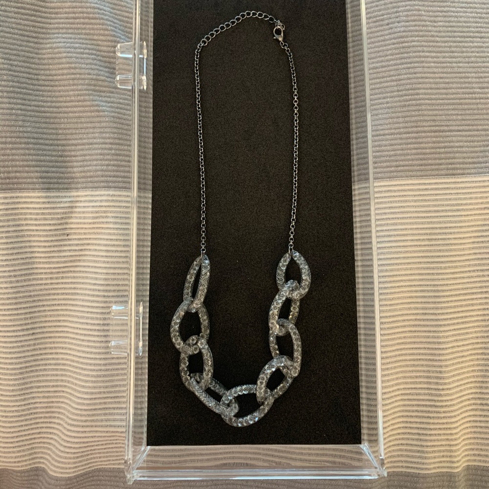 Chunky, link chain Pave necklace